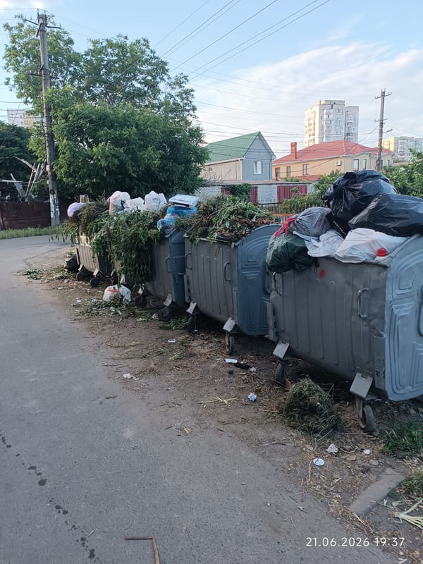 Quiet evening street life in an Odesa neighborhood