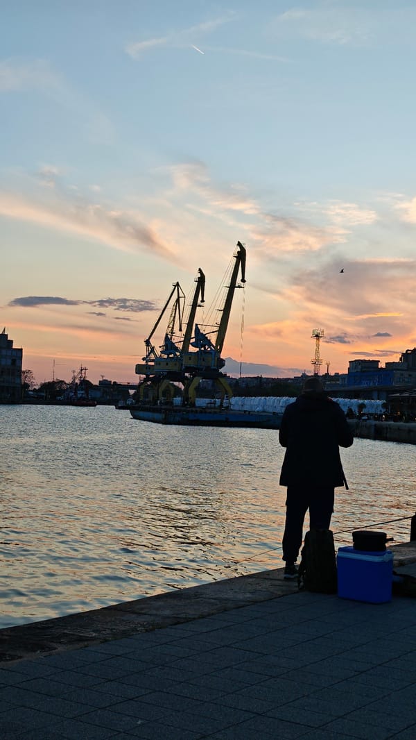 Evening scenes documented across Burgas port and cityscape