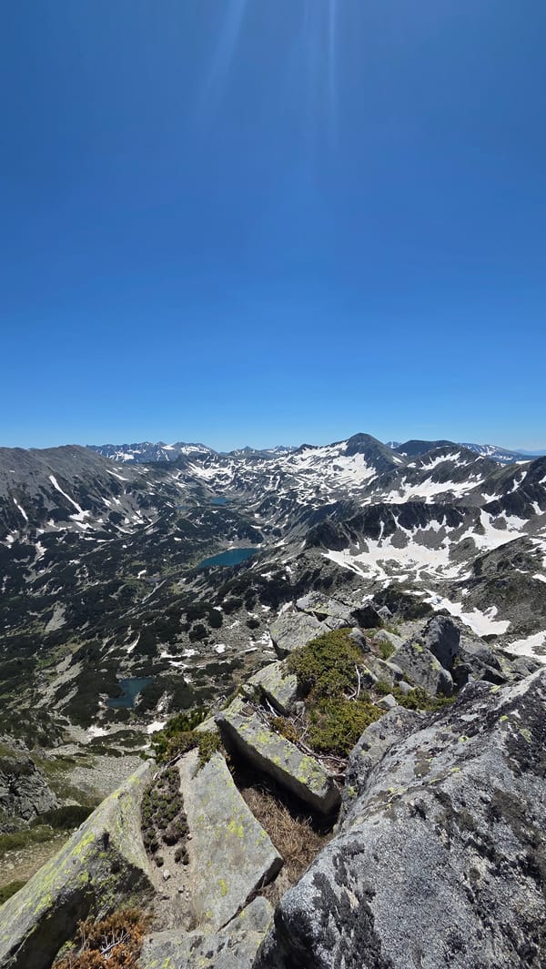 Summer alpine hiking above Bansko, Bulgaria's mountain terrain