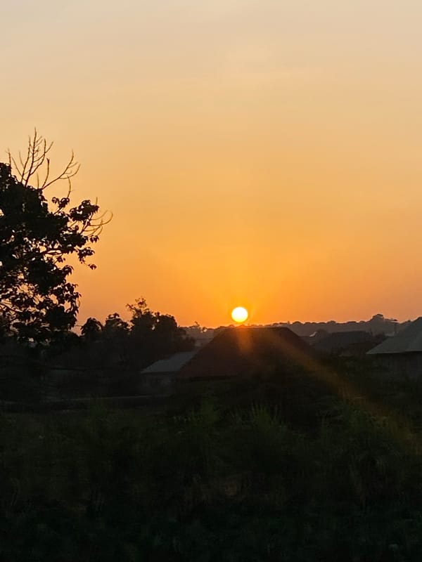 Sunset captured over residential Sabon Tasha, Nigeria