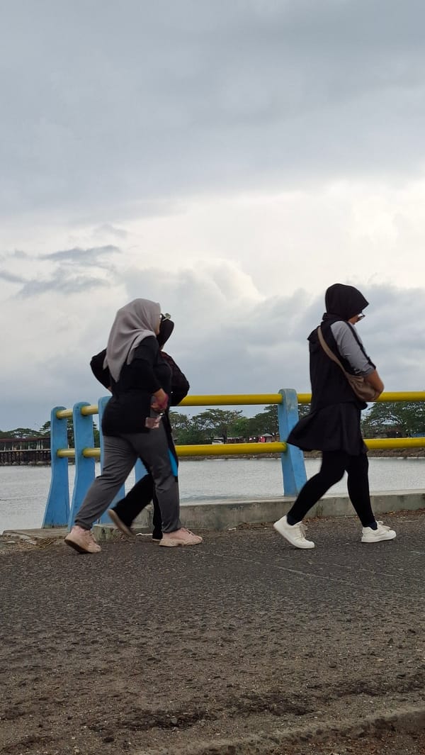 Morning life along the Lhokseumawe waterfront