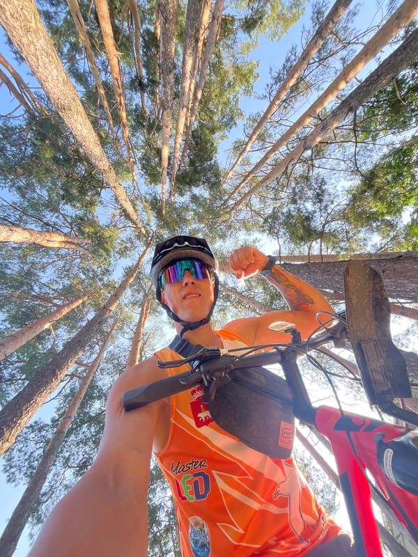 Afternoon bike ride through Chaikovsky forest with a kid in tow