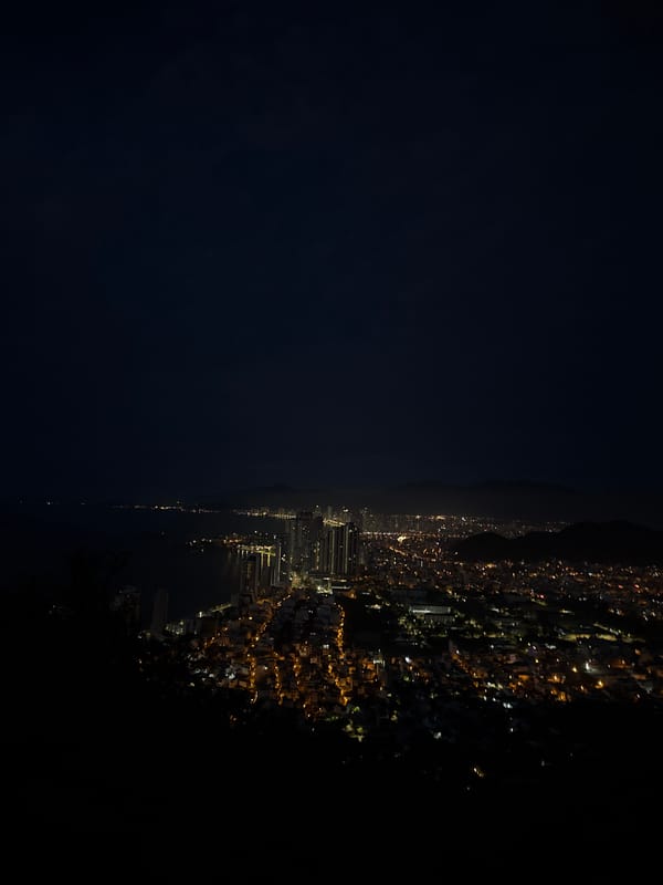 Nighttime cityscape observations recorded in Nha Trang, Vietnam