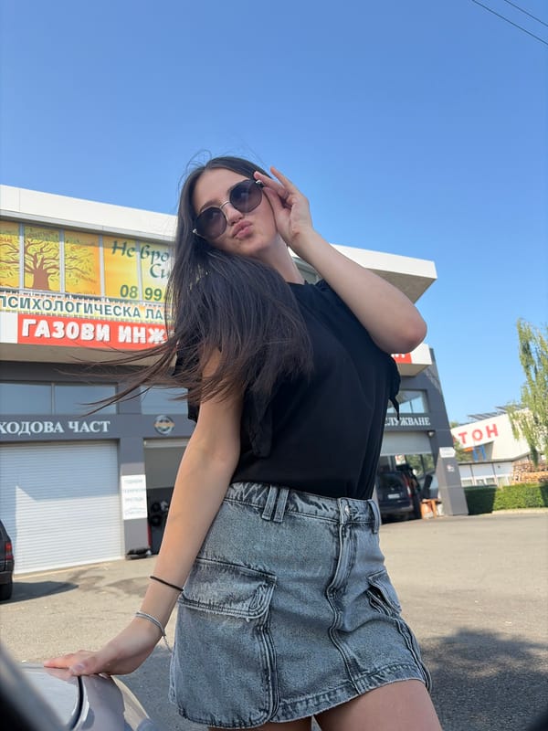 Afternoon selfie session around Burgas streets and parking areas