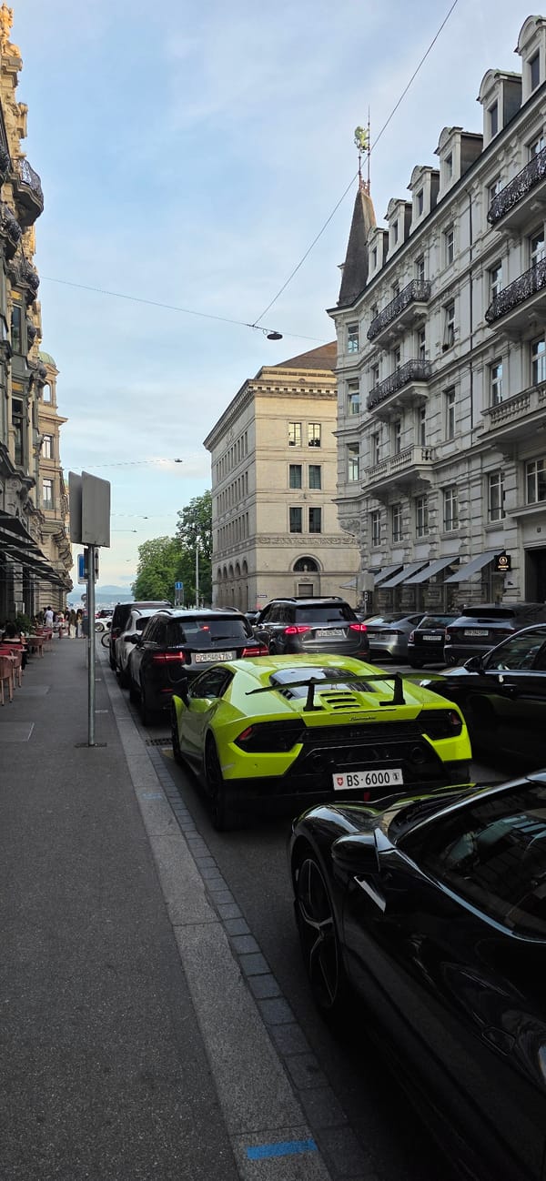 Evening walk through Zurich streets and Lake Zurich waterfront