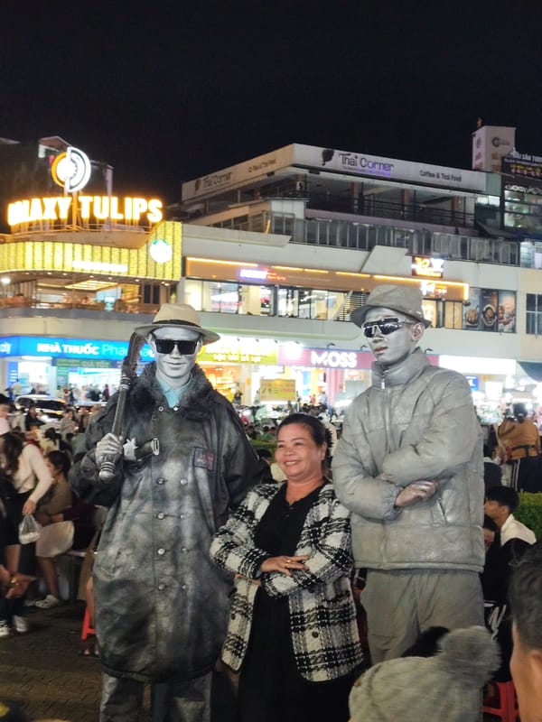 Evening social life unfolds around Da Lat lake and night market