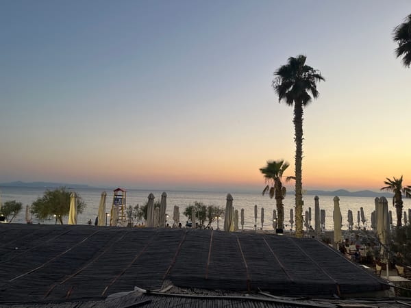 Paleo Faliro waterfront at golden hour, cats and all