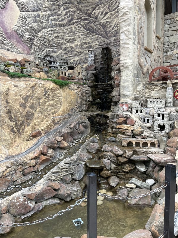 Tourist documents scenic water features, gardens across Russian Caucasus villages