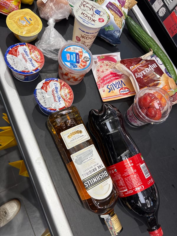 Routine grocery checkout captured at Sofia supermarket