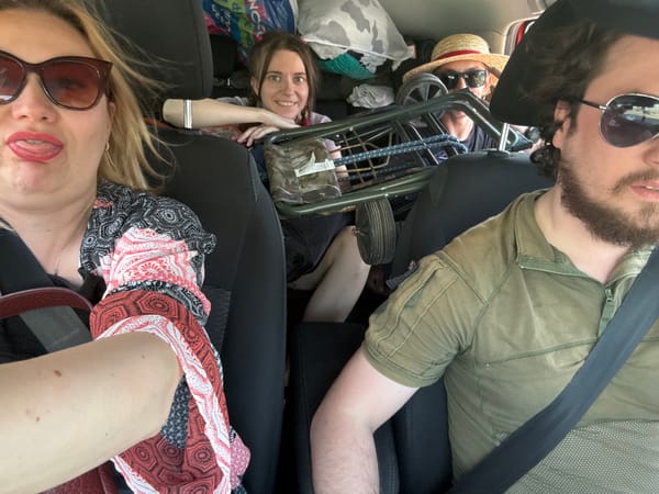 Car packed with gear and people ready to hit the road