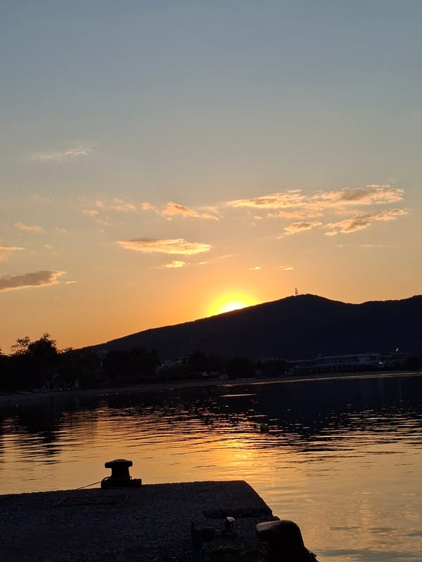 Sunset fishing session captured at mountain lake