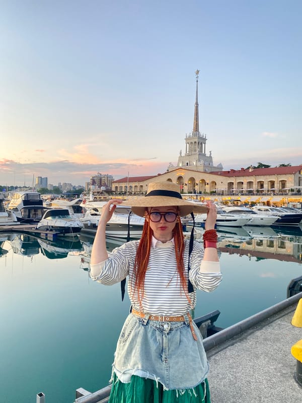 Evening tourist activities captured at Sochi Sea Port waterfront
