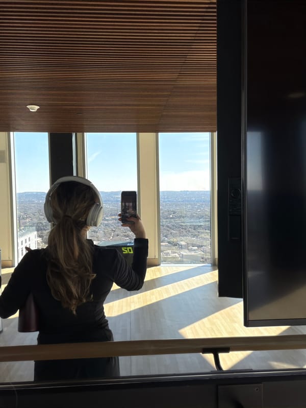 Woman documents evening routine in Austin high-rise building