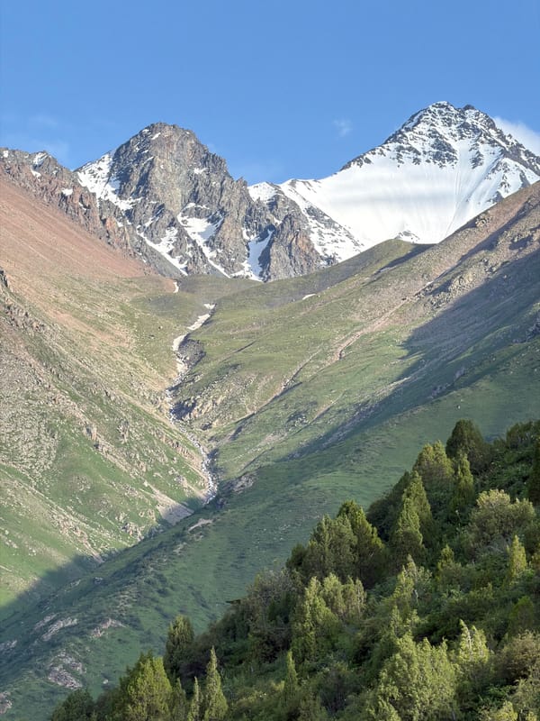 Mountain scenery around Kashka Suu, Kyrgyzstan, mid-summer