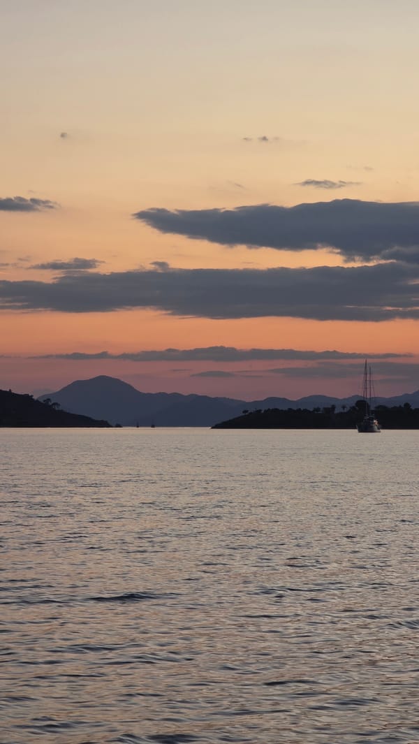 Evening sunset and stroll captured in Fethiye, Turkey