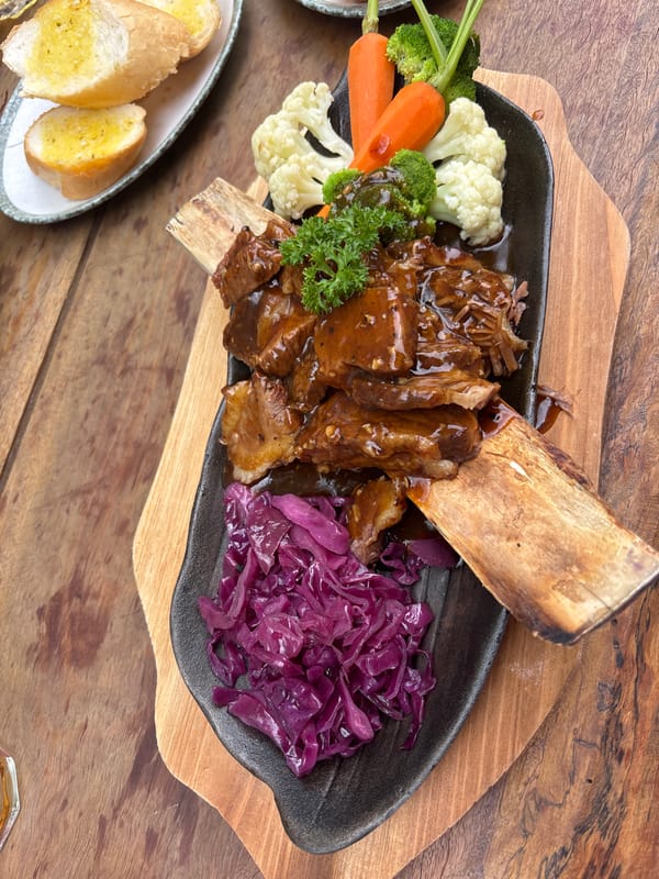 Short rib dish photographed at outdoor dining in Da Lat