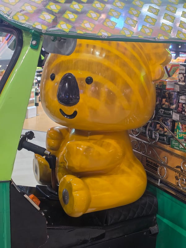 Bangkok shopper documents Big C visit, displays, meal