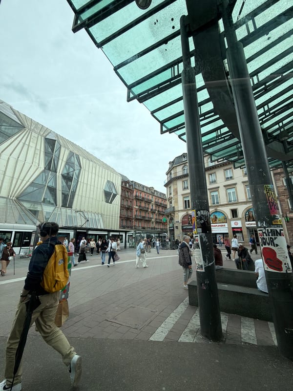 Morning photography walk through overcast Strasbourg streets documented