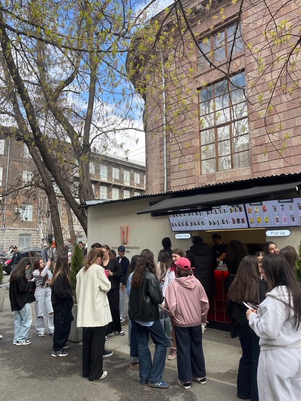 Long queue forms at Yerevan beverage shop