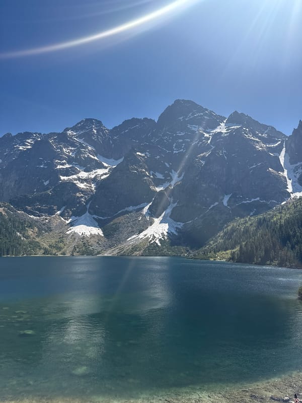 Scenic mountain lake views documented in Brzegi, Poland