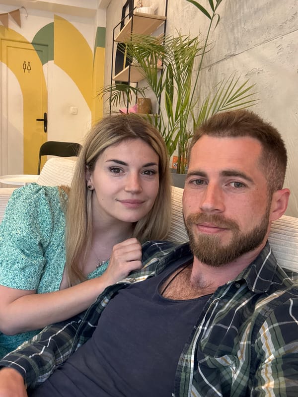 Couple captured in casual indoor moments in Budva