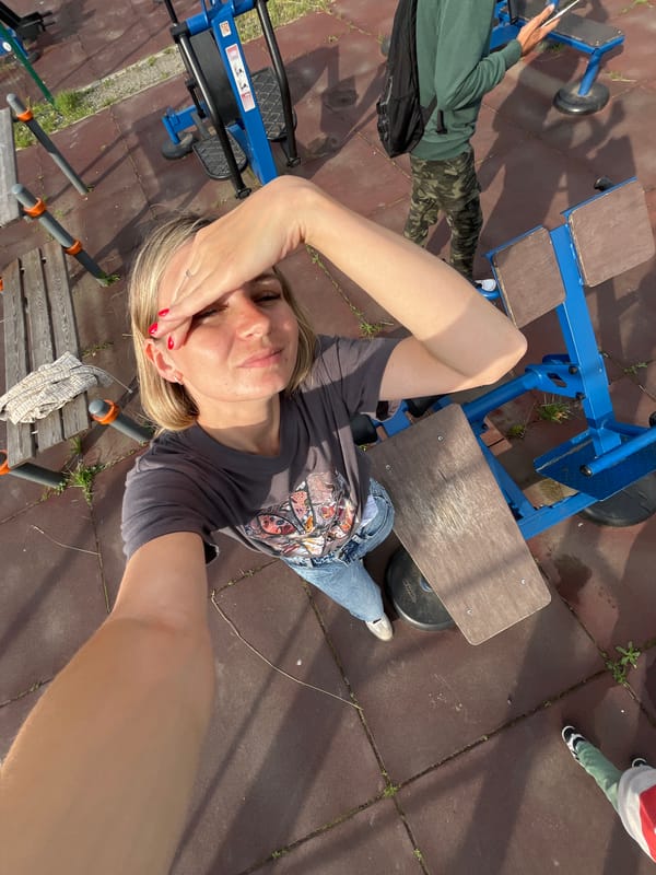 Afternoon out at Chaikovsky's park, forest, and fitness court