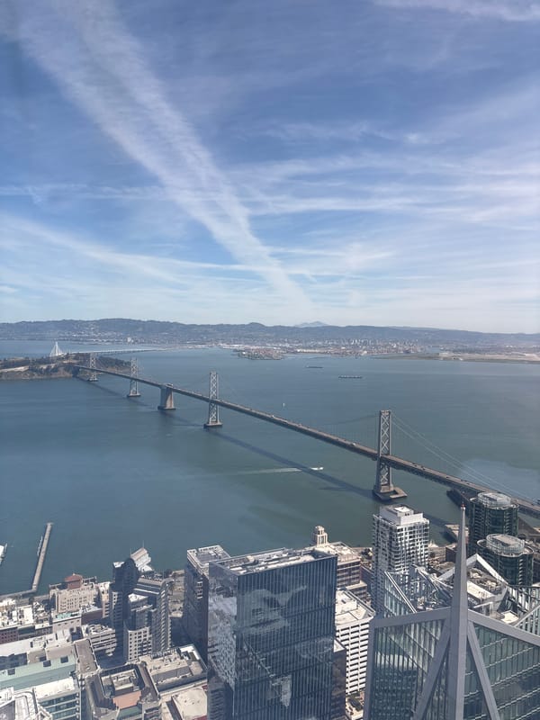 Evening office views and coffee break captured in downtown San Francisco