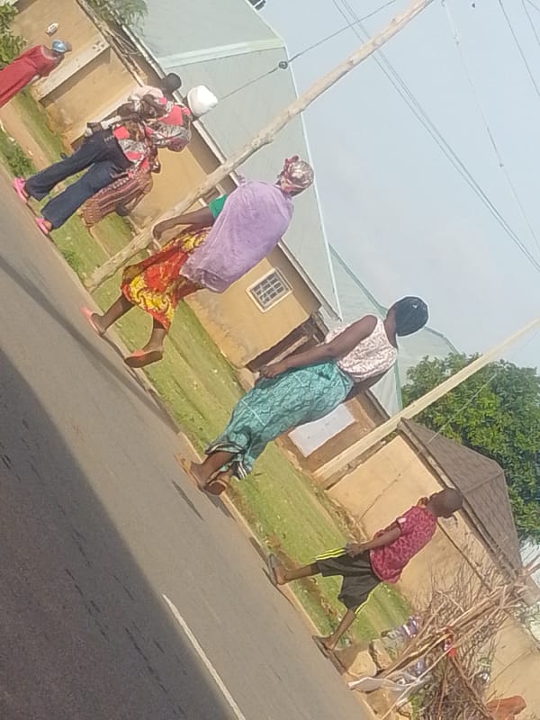 Morning street life along the roads of Tempure, Nigeria