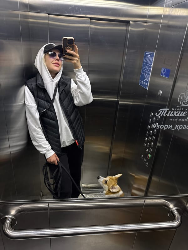Morning snapshots captured in Krasnoyarsk: selfie, flowers, dog