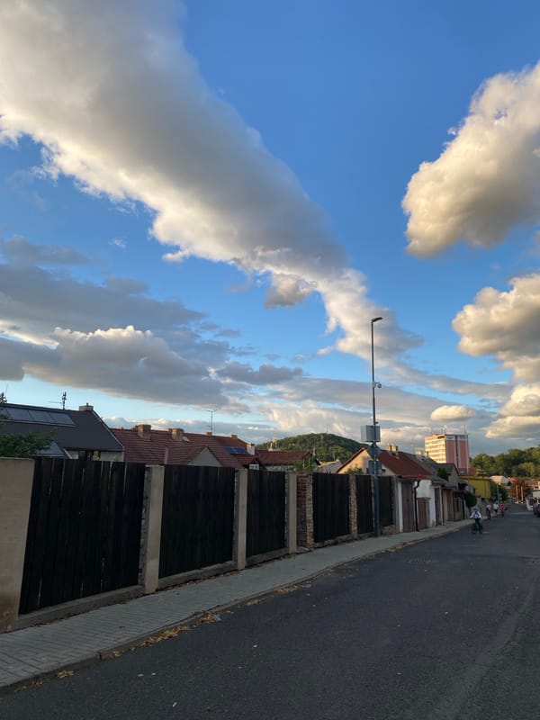 Evening stroll through Bílina streets at golden hour