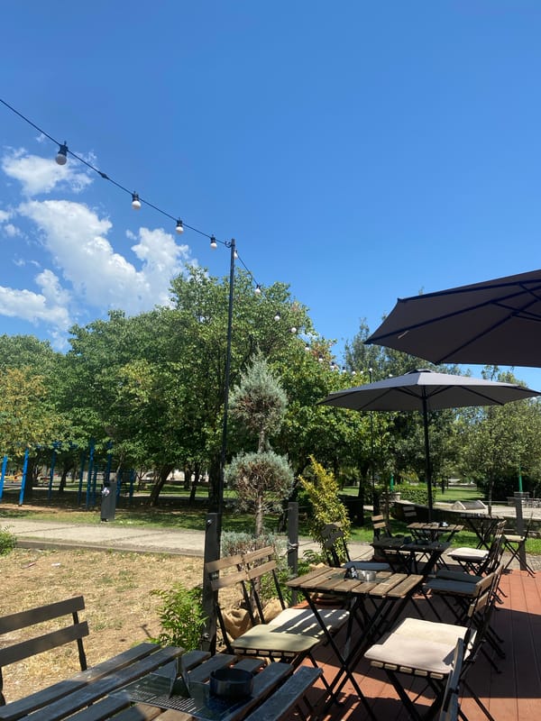 Lazy summer afternoon at a Podgorica café and park