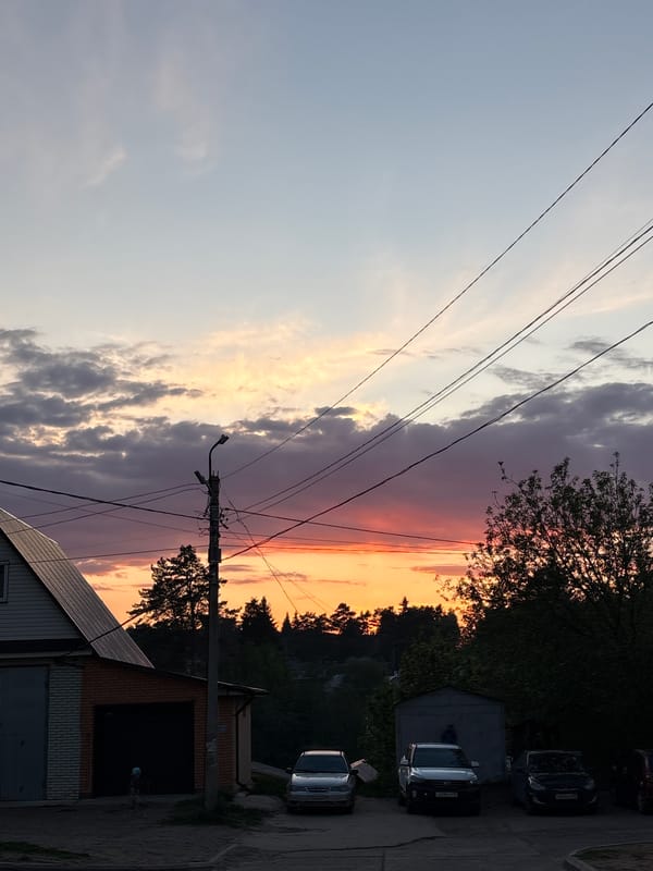 Sunset documented across Chaikovsky, Russia with casual moments captured