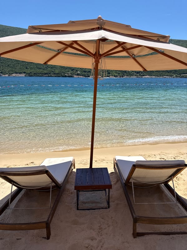 Quiet beach day documented in Kumbor, Montenegro