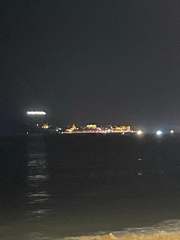 Nighttime coastal scenes captured in Nha Trang Ward, Vietnam