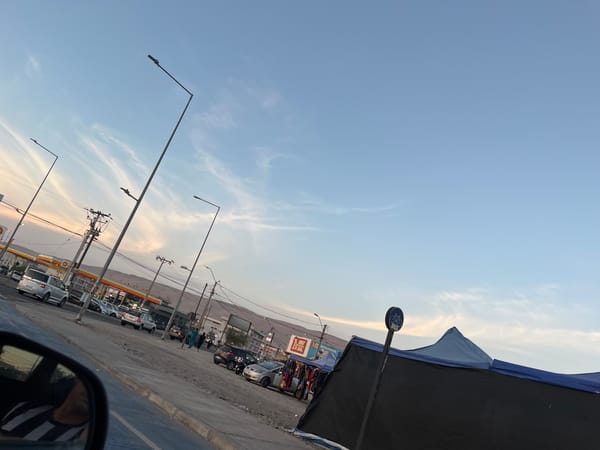 Evening traffic scenes captured by drivers in Arica, Chile