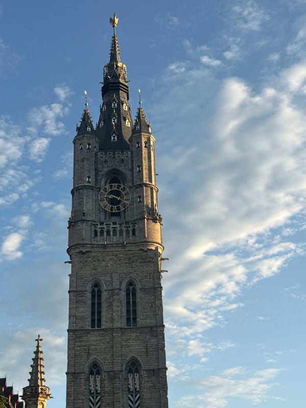 Golden hour across Ghent's medieval landmarks and streets
