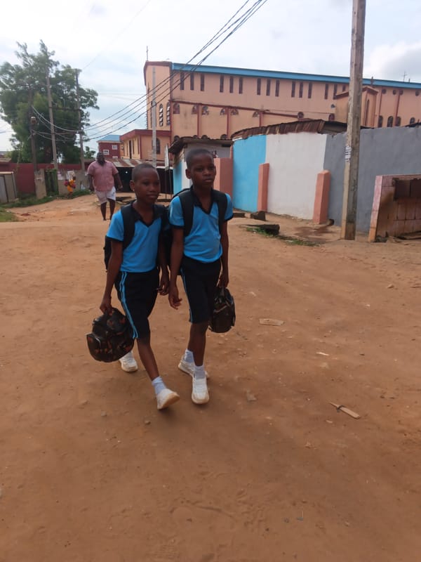 School children spotted on Onitsha streets during afternoon hours
