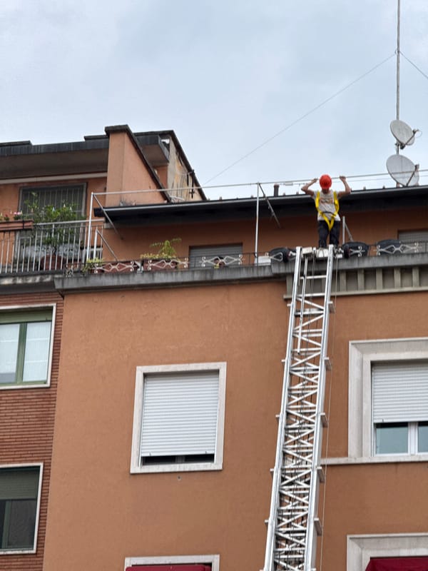 Morning construction work and subway activity documented in Milan