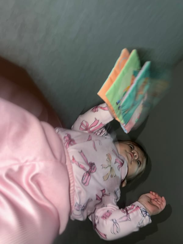 Baby girl playtime documented in Bulgarian home