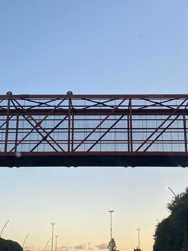 Rusted metal framework structure observed in Buenos Aires
