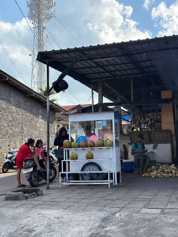 Morning street life documented in Kuta Selatan, Indonesia