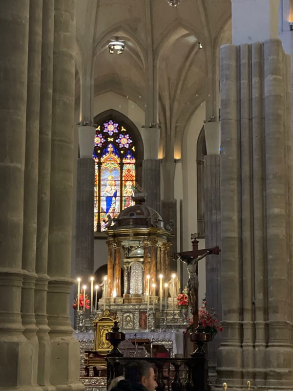 Tourist documents historic churches and architecture in Tenerife towns