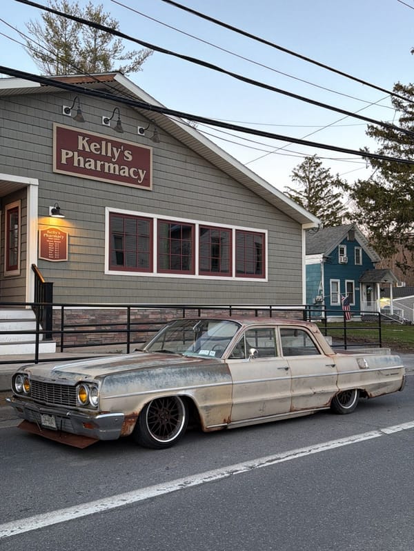 Rusted 1964 Chevrolet Impala spotted outside Greenville pharmacy