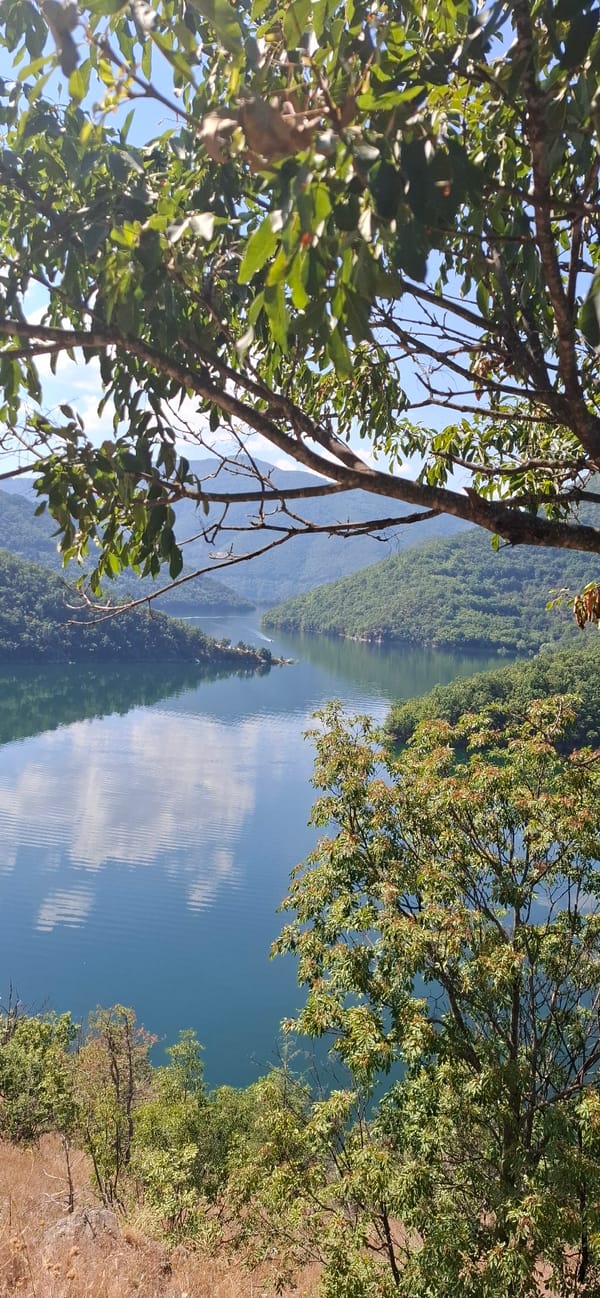 Morning views of Mihalkovo Reservoir from the surrounding hills