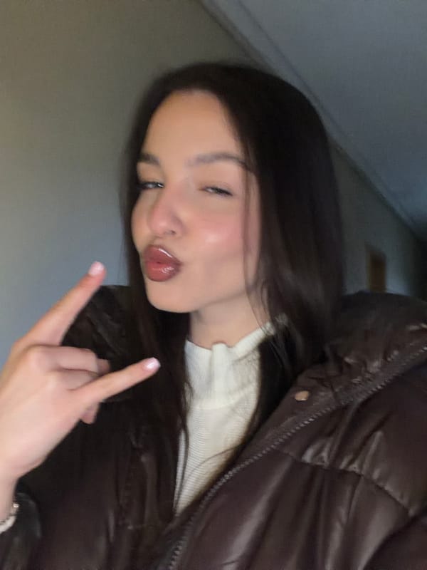Young woman documents afternoon outing in Sofia with selfies