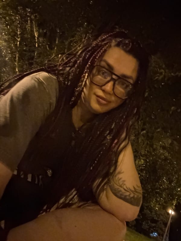 Late-night hangout by a fountain in Tolyatti with a husky