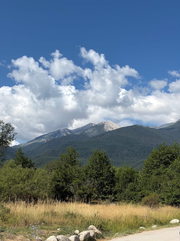 Summer meadow and mountain views above Bansko, Bulgaria