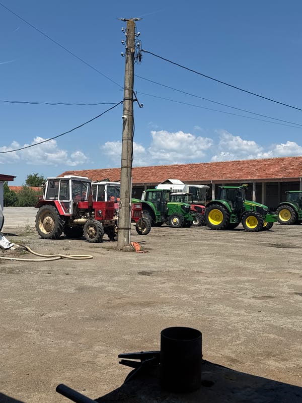 Farm equipment documented at Bulgarian agricultural facility in Sarnevo