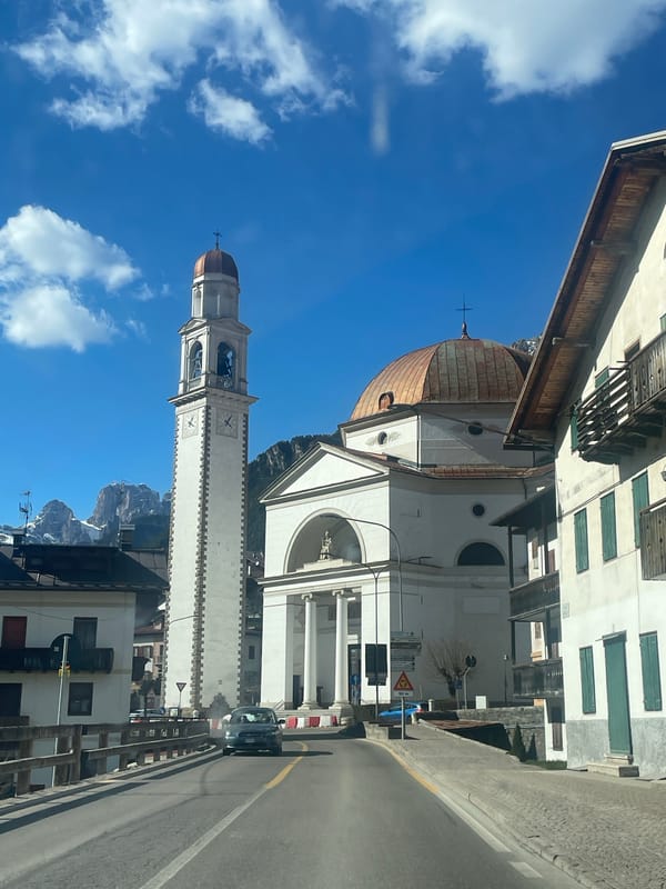 Church of Santa Giustina photographed in Auronzo di Cadore