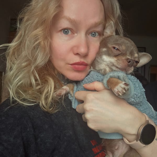 Woman and Chihuahua in humorous sweater spotted in Saint Petersburg